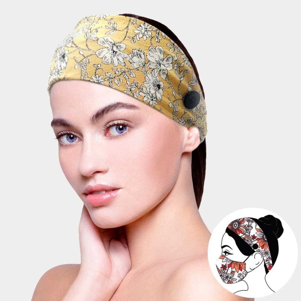 • Floral Print Elastic Headband